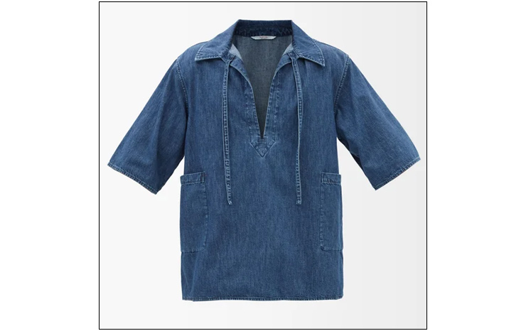 발렌티노 & 타이넥 샴브레이 셔츠, $889 USD