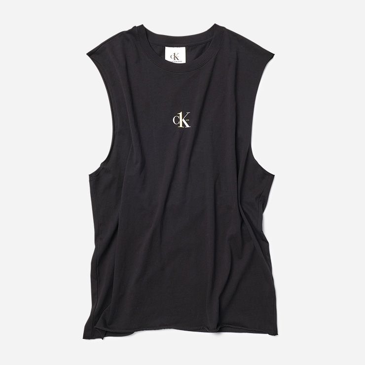 블랙 슬리브리스 톱 4만9000원 캘빈클라인 진.