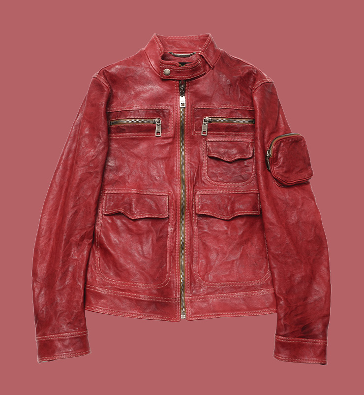 램스킨 소재의 레드 레더 재킷 가격 미정 돌체앤가바나.