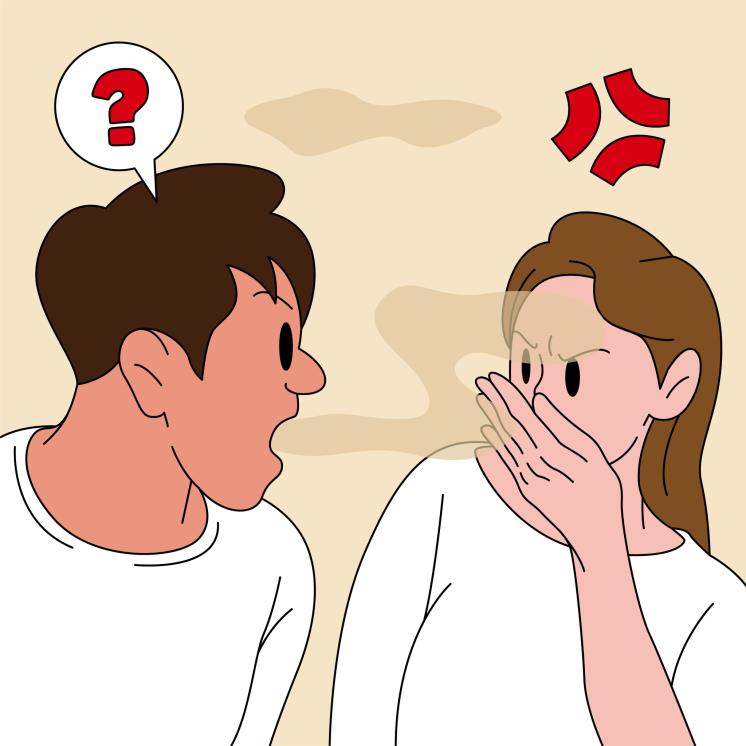 입 냄새 자가진단법