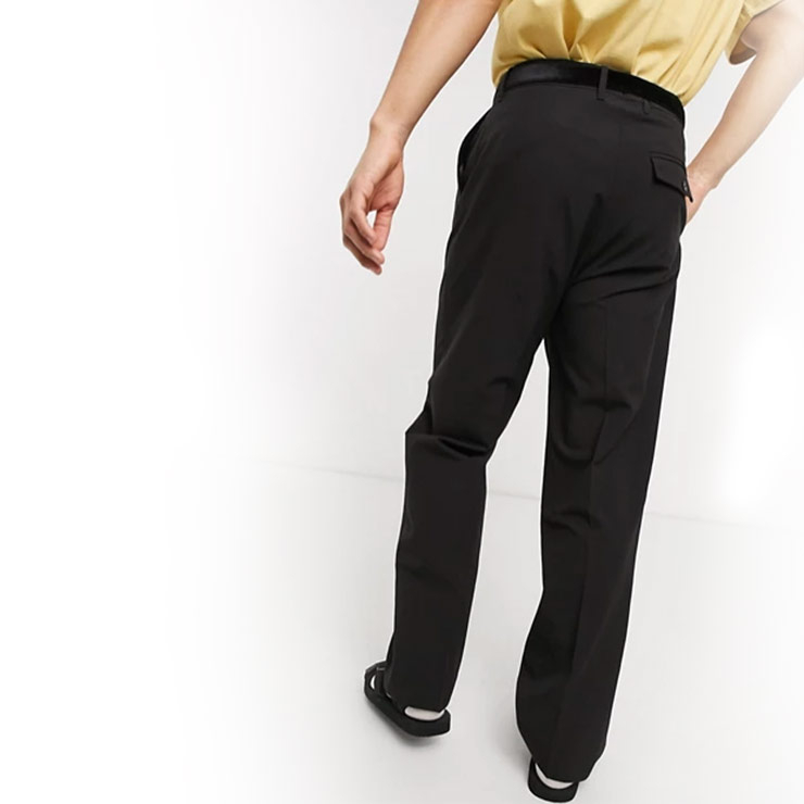 Weekday Conrad Wide Trousers in Black, $87 USD