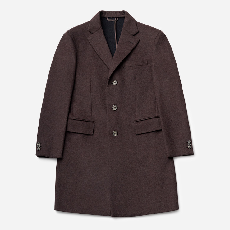 버건디 싱글브레스트 코트 820만원 브리오니.